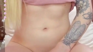 skinny blond Trans beauty With Tattoos Strokes Her large 10-Pounder On web camera