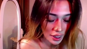 Skinny oriental ladyboy With big milk shakes Wanks On web camera