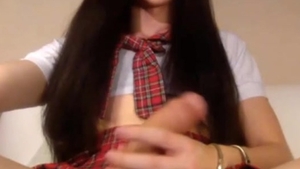 horny teen sheboy Masturbates Her large wang